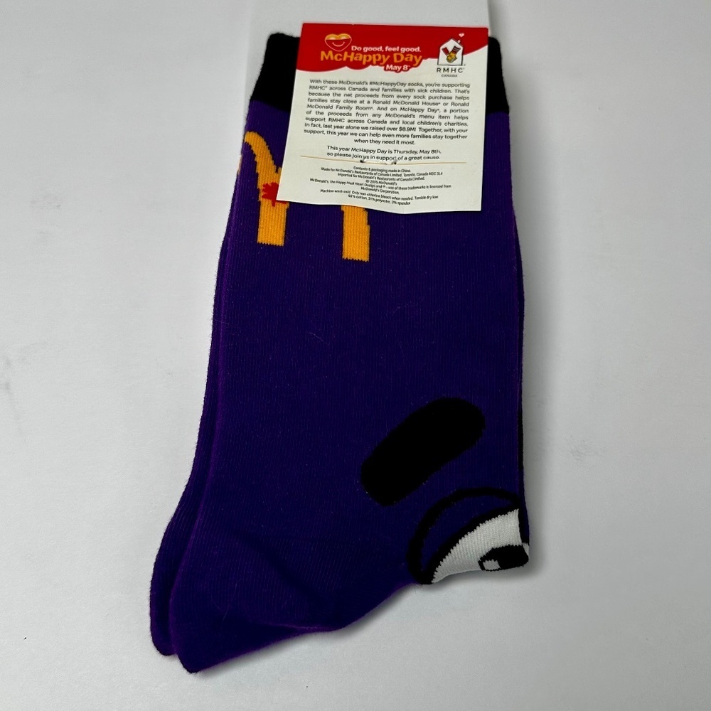McDonald’s McHappy Day Socks Grimace NWT